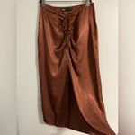 ZARA Rust Satin Maxi Skirt Photo 6
