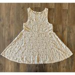 Free People Sleeveless Lace Overlay Dress Sheer Trapeze Flare Coverup Size Large Photo 3