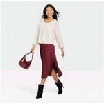 A New Day ✨ Women's Balloon Long Sleeve Femme Popover Cream Sz Medium Shirt✨ Photo 1