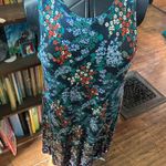 Loft blue & red flower print knit travelcore lounge L dress Photo 0