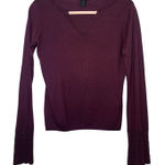 The Limited  Sweater Women's Medium Maroon Silk Cashmere Long Sleeve Minimalist Photo 0
