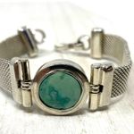 Sterling Silver and green turquoise vintage bracelet, 50.1g Photo 2