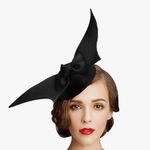 NWT Lawliet Handmade Wool Felt Women Angel Wings Fascinator Hat Black Photo 0
