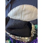 Vintage Sequin Sweater Multicolor Abstract Geometric Pattern Party Pullover Size L Photo 6