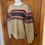 Vintage Jean Michaud 90’s fair isle knit Sweater Wool Blend Ski / Cabin Size XL Green Photo 3