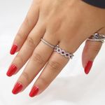 Garnet Rhinestone Cocktail Ring Silver Photo 4