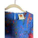 Farm Rio Tropical Tapestry Blouse Lace Inset Sz. S Photo 5