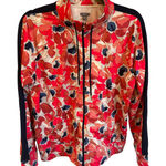 Aerie  Floral Full Zip‎ Jacket Size Large Red Blue Activewear Athleisure Photo 0