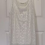Soft Surroundings  White Double Layered Sequin Tank Top Medium Photo 0