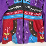 Rising International Hoodie Womens Large Purple Floral Hippie Embroidered Nepal Photo 3