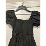 Princess Polly  Women’s Short Mini Dress Black Open Back Tie Back Size 4 Smocked Photo 5