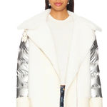 Revolve Jocelyn Faux Moto jacket in Silver Photo 0