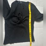 Emory park Women’s Black Ribbed Knit Long Sleeve Top Photo 6