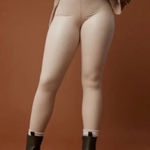 Aerie  Offline Luxe Faux Leather Leggings Cream S-Short Photo 0