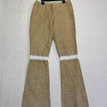 wilson's leather  Maxima Flare Pants Tan Lace Inset Boho Hippy Size 8 Photo 0