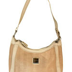 Franco Sarto  Beige Textured Hobo Shoulder Bag w/‎ Front Zip Pocket Metal Logo Photo 0