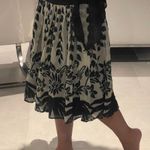 ZARA  women size small black and white floral basic 70% cotton 30% silk skirt Photo 3