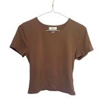 Babaton Aritzia Baboon Contour Short Sleeve Top Tan Medium Photo 0