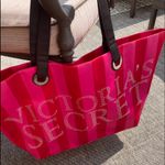 Victoria's Secret Victoria’s Secret LIMITED EDITION Bling Red Striped Tote Bag Photo 0