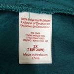 Faded Glory  Satin Blouse Bell Sleeve Teal 2x tassel tie Photo 6