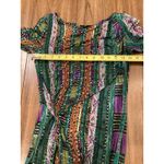 Etro 3/4 Sleeve multi color ruched geo knee length viscose cashmere dress 40 Green Size undefined Photo 6