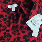 Abound Vtg 90s Y2K grunge flutter trumpet leopard animal print midi slit red skirt M Photo 2