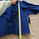 Essentials By A•B•S blue cropped wool jacket with a shaw collar 100% Wool Size L Photo 5