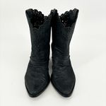 Guess By Marciano Cowboy Boots Size 8.5 Short Ankle Laser Lace Cutout Dark Gray Photo 1