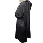 Lulus Turned Up Black Long Sleeve Bodycon Dress Sleek Black Long Sleeve NEW Photo 3