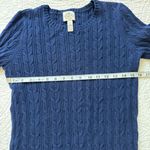 st. john's bay  Womens Crew Neck Long Sleeve Cable Knit Pullover Sweater Navy Photo 3