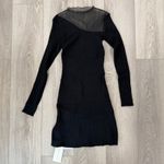 Commense Semi Sheer Panel Sweater Minimalist Chic Cozy Stretch Black Dress XS Photo 3