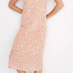 Madewell  SILK Peach and White Floral Cami Slip Dress Size 6 Star Shower Photo 0