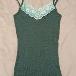 Michael Stars size S green w/green lace trim tank top GUC Photo 0