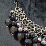 Womens Fashion Black Rhinestones Beaded Necklace Jewellery with Lobster Clasp Photo 4