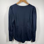 CAbi Top Women Size XS NWT Timeless Blue Blouse Pleated Shoulder Career Modest Photo 1