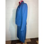 suit skirt set 1980s blue boxy boyfriend straight skirt Size 12 Photo 5