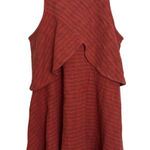 Free People  Dress Womens Medium Red Blue Striped Novelty Sleeveless Mini Cotton Photo 0