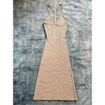 WAYF '98 Beige Ribbed Knit T Back Midi Dress with Side Slit Size 1X Photo 1
