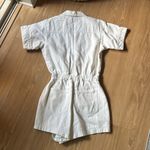 We Wore What White Denim Short Sleeve Romper Photo 0