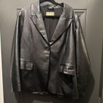 Free People  Leather Blazer L Photo 0