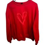 SheIn Red Heart Graphic Long Sleeve Crewneck Sweatshirt Photo 0