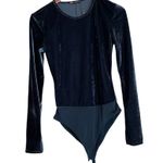 ZARA NWT Velvet Shoulder Pad Bodysuit Small Photo 0