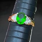 Vintage Emerald Green Birthstone Cubic Zirconia CZ Stone Gold Photo 8