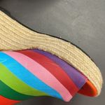 J Renee Prys rainbow striped wedge sandal Size 9.5 Photo 4