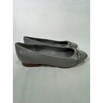 Calvin Klein  Women Patent Leather Ballet Flats Silver CK Logo Buckle Gray Size 8 Photo 3