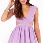 Tobi Purple Cut-Out Skater Dress Photo 0