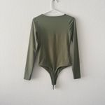 Nuuds Olive Green Long Sleeve Scoop Neck Bodysuit Size Small Photo 2