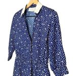 Schrader Sport Schrader Petite Sport Navy Blue & White Patterned Shirt Dress Size 10p Photo 6