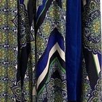 Eliza J  Green & Navy Blue Green Paisley Scarf Print Maxi Dress Women’s Sz 4 Photo 1