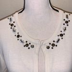 Ny Collection white beaded sequined cardigan sweater hook closure Photo 1
